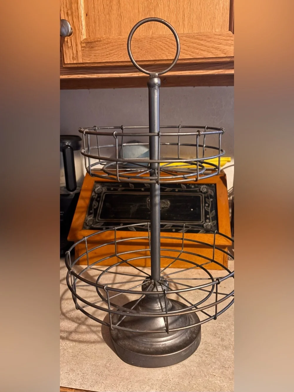 Two-Tier Metal Wire Serving Stand -